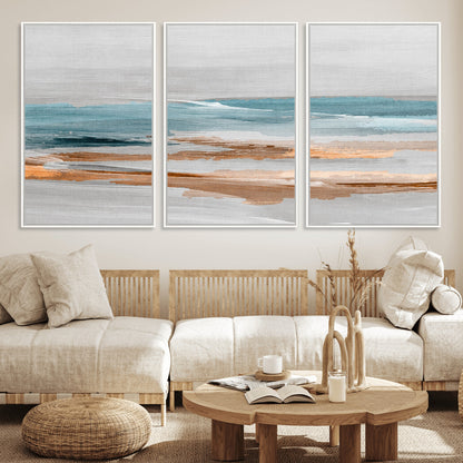 23430-MGV-CV-36X24-Abstract Coastal Wall Art – Modern Ocean Horizon Canvas Print, Minimalist Beach Scene Painting for Bedroom, Living Room, Office or