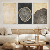 77785-MGV-CV-36X24-Tree Ring Abstract Wall Art – Rustic Wood Growth Pattern Canvas Prints, Modern Nature-Inspired Decor for Living Room or Office