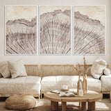 67528-MGV-FC-60X30-3P_White-Wood Ring Wall Art Canvas Print, Framed Tree Ring Art Picture Print, Rustic Tree Ring Perfect Neutral Boho Decor Artwork