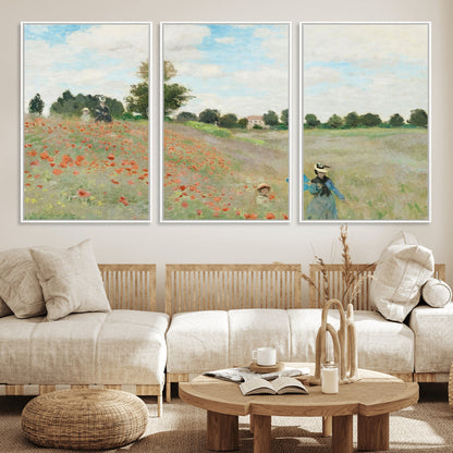 74890-MGV-CV-36X24-Monet Poppy Field Wall Art – Impressionist Landscape Canvas Print, Classic French Artwork for Living Room, Bedroom or Office Decor
