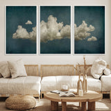 18162-MGV-FC-60X30-3P_White-Ethereal Cloud Wall Art – Panoramic Sky Canvas Print, Dreamy Atmospheric Decor for Bedroom, Living Room or Office