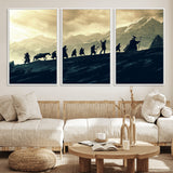 41574-MGV-FC-60X30-3P_White-Fellowship Journey Wall Art – Epic Fantasy Adventure Canvas Print, Mountain Landscape Decor for Living Room, Office or Man Cave