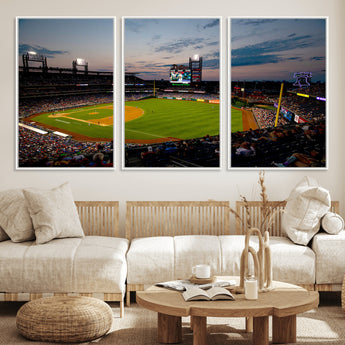 17415-MGV-CV-36X24-Philadelphia Phillies Stadium Wall Art Canvas Print, Framed Citizens Bank Park Art Picture Print, Phillies Stadium Field Perfect