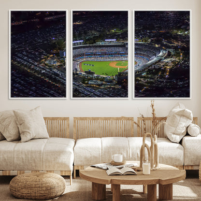 16515-MGV-CV-36X24-Dodgers Stadium Wall Art Canvas Print, Framed Baseball Stadium Art Picture Print, Dodgers Field Perfect Sport Room Decor Artwork