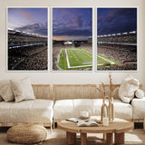 52712-MGV-FC-60X30-3P_White-Gillette Stadium Field Wall Art Canvas Print, Framed Massachusetts Stadium Art Picture Print, Gillette Stadium Perfect Sport Room