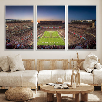 17421-MGV-CV-36X24-Kyle Field Wall Art Canvas Print, Framed Texas Stadium Art Picture Print, Kyle Field Stadium Perfect Sport Room Decor Artwork