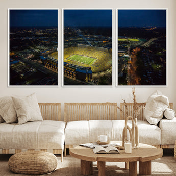 52519-MGV-CV-36X24-Michigan Football Stadium Wall Art Canvas Print, Framed Michigan Stadium Art Picture Print, Michigan Wolverines Field Perfect