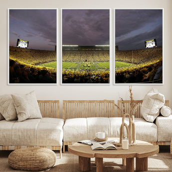 72404-MGV-CV-36X24-Michigan Wolverine Stadium Wall Art Canvas Print, Framed Michigan Stadium Art Picture Print, Football Stadium Perfect Sport Room