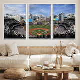 87122-MGV-FC-60X30-3P_White-Petco Park Field Wall Art Canvas Print, Framed San Diego Stadium Art Picture Print, Petco Park Stadium Perfect Sport Room Decor