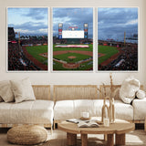 44631-MGV-CV-36X24-Oracle Park Stadium Wall Art Canvas Print, Framed San Francisco Giants Art Picture Print, Giants Stadium Field Perfect Sports Room