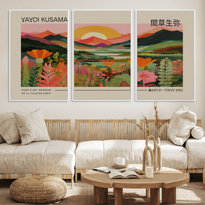 17753-MGV-CV-36X24-Floral Sunset Landscape Wall Art – Panoramic Nature Canvas Print, Vibrant Botanical Artwork for Living Room, Bedroom, Office, or