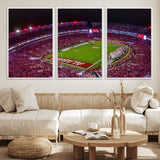 11343-MGV-FC-60X30-3P_White-Bryant-Denny Stadium Wall Art – Panoramic Alabama Crimson Tide Football Field Canvas Print, Game Day Decor for Office, Man Cave or