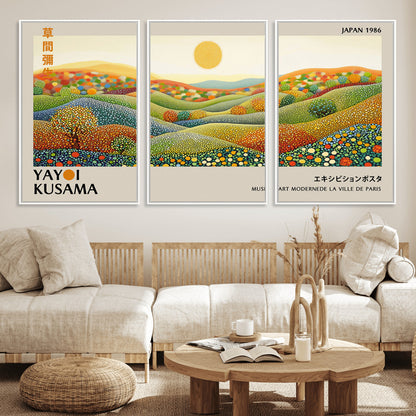 33864-MGV-CV-36X24-Pointillism Yayoi Wall Art Canvas Print, Framed Yayoi Kusama Art Picture Print, Yayoi Kusama Dot Perfect Abstract Nature Decor