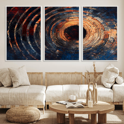 10017879-MGV-CV-36X24-Wood Tree Ring Wall Art Canvas Print, Framed Natural Wood Art Picture Print, Rustic Tree Slice Perfect Rustic Decor Artwork