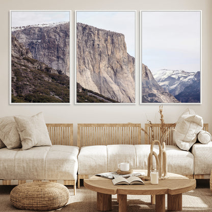 74506434-MGV-CV-36X24-El Capitan Wall Art Canvas Print, Framed Yosemite Cliff Art Picture Print, Sierra Nevada Perfect Sierra Minimalism Decor Artwork