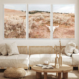 97234735-MGV-CV-36X24-Rustic Bones Wall Art Canvas Print, Framed Desert Sage Art Picture Print, Prairie Skull Perfect Minimal Rustic Decor Artwork