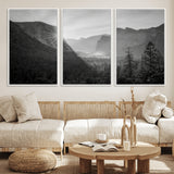 39278955-MGV-FC-60X30-3P_White-Yosemite Valley Wall Art Canvas Print, Framed El Capitan Art Picture Print, Misty Mountain Perfect Modern Rustic Decor Artwork