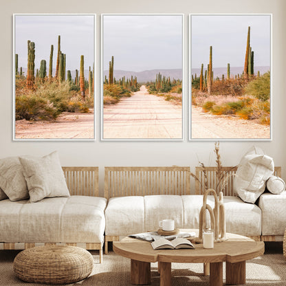 30742780-MGV-CV-36X24-Desert Cactus Wall Art Canvas Print, Framed Southwestern Art Picture Print, Bohemian Western Perfect Southwestern Boho Decor