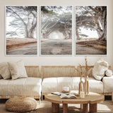 87090469-MGV-CV-36X24-Cypress Tunnel Wall Art Canvas Print, Framed Misty Road Art Picture Print, Foggy Trees Perfect Rustic Woodland Decor Artwork