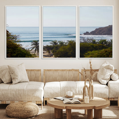 88336640-MGV-CV-36X24-Tropical Beach Scene Wall Art Canvas Print, Framed Coastal Photography Art Picture Print, Ocean Horizon Art Perfect Coastal Boho