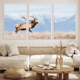 96024025-MGV-CV-36X24-Elk Photography Wall Art Canvas Print, Framed Mountain Wildlife Art Picture Print, Rustic Lodge Decor Perfect Rustic Lodge Decor