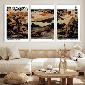 96372548-MGV-FC-60X30-3P_White-Japanese Landscape Wall Art Print – Mt. Fuji Poster with Bonsai Tree & River, Ukiyo-e Inspired Modern Japanese Artwork, Autumn