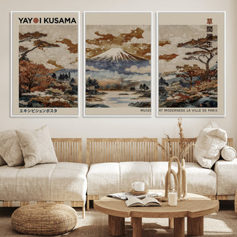 11778299-MGV-FC-60X30-3P_White-Japanese Landscape Wall Art – Mount Fuji Canvas Print, Asian Inspired Nature Decor for Living Room, Bedroom, Office or Studio