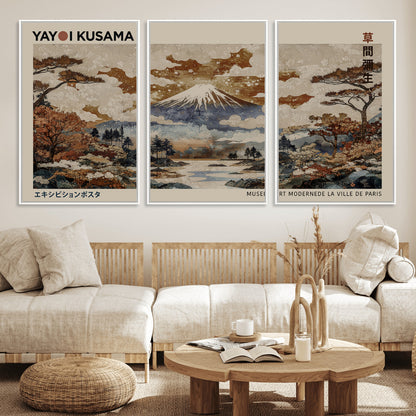 11778299-MGV-FC-60X30-3P_White-Japanese Landscape Wall Art – Mount Fuji Canvas Print, Asian Inspired Nature Decor for Living Room, Bedroom, Office or Studio
