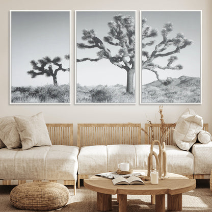 58647785-MGV-CV-36X24-Calm Earthy Aesthetic Wall Art Canvas Print, Framed Arid Terrain Decor Art Picture Print, Joshua Tree Perfect Rustic Minimalist