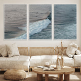 23077324-MGV-CV-36X24-Ocean Waves Wall Art Canvas Print, Framed Coastal Serenity Art Picture Print, Surf Aesthetic Perfect Modern Coastal Decor Artwork