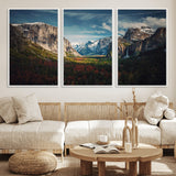 15244033-MGV-FC-60X30-3P_White-Yosemite National Wall Art Canvas Print, Framed Mountain Landscape Art Picture Print, El Capitan Perfect Rustic Farmhouse Decor