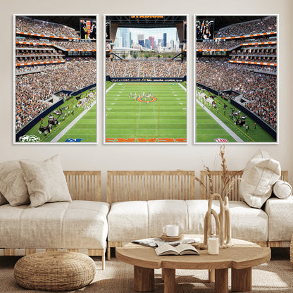76935553-MGV-FC-60X30-3P_White-Football Stadium Wall Art – Panoramic Game Day Canvas Print, Sports Decor for Man Cave, Office, Bar, or Living Room