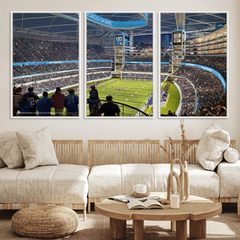 41816511-MGV-CV-36X24-Chicago Dome Stadium Wall Art – Futuristic Football Arena Canvas Print, Modern Sports Fan Decor for Man Cave, Office, Bar, or
