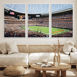 32530647-MGV-CV-36X24-Chicago Bears Stadium Wall Art – Futuristic Dome Arena Canvas Print, Modern Football Concept Design Decor for Man Cave, Bar, or