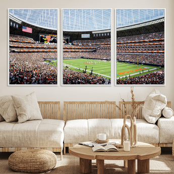32530647-MGV-CV-36X24-Chicago Bears Stadium Wall Art – Futuristic Dome Arena Canvas Print, Modern Football Concept Design Decor for Man Cave, Bar, or