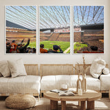 81960112-MGV-FC-60X30-3P_White-Futuristic Football Stadium Wall Art – Modern Dome Arena Canvas Print, Chicago Bears Concept Design Sports Decor for Man Cave or