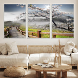 34632598CRY-MGV-CV-36X24-Sakura Cherry Blossom Pathway Canvas Wall Art – Tranquil Walk Through Blossoming Nature – Ready to Hang