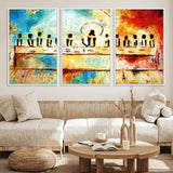 YKE34632598CR-MGV-CV-36X24-Abstract Last Supper with Apostles Wall Art Canvas Print