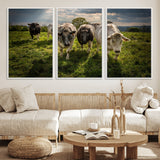 67277447-MGV-CV-36X24-Farmhouse Wall Art – Herd of Cows Canvas Print, Rustic Country Pasture Photography Decor for Bedroom, Living Room, Office, Ranch,