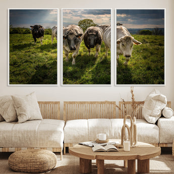 67277447-MGV-CV-36X24-Farmhouse Wall Art – Herd of Cows Canvas Print, Rustic Country Pasture Photography Decor for Bedroom, Living Room, Office, Ranch,