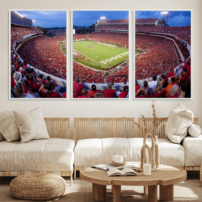 10244378-MGV-CV-36X24-Sanford Stadium Wall Art – Georgia Bulldogs Football Panoramic Evening Canvas Print, College Game Day Decor for Man Cave, Bar, or