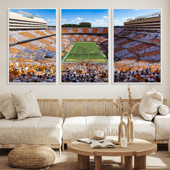 77097951-MGV-FC-60X30-3P_White-Neyland Stadium Wall Art – Panoramic Tennessee Volunteers Checkerboard Crowd Canvas Print, Football Game Day Decor for Office, Man