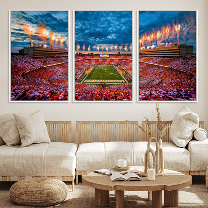 94266219-MGV-FC-60X30-3P_White-Neyland Stadium Wall Art – Panoramic Tennessee Volunteers Checkerboard Crowd Fireworks Canvas Print, Football Game Day Sports