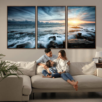 33428-MGV-CV-36X24-Ocean Sunrise Wall Art – Serene Seascape Canvas Print, Coastal Home or Office Decor, Perfect for Living Room, Bedroom, or Study