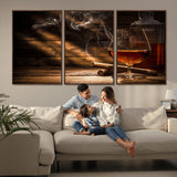 92305-MGV-CV-36X24-Whiskey & Cigar Wall Art – Moody Whiskey and Cigar Canvas Print, Sophisticated Bar or Home Lounge Decor for Office, Man Cave or