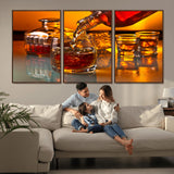 18250-MGV-CV-36X24-Whiskey Pour Wall Art – Captivating Whiskey Splash Canvas Print, Elegant Bar or Home Lounge Decor for Office, Man Cave or Living