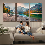 25982-MGV-CV-36X24-Autumn Mountain Lake Wall Art – Panoramic Fall Foliage and Snowy Peaks Canvas Print, Scenic Nature Decor for Living Room or Office
