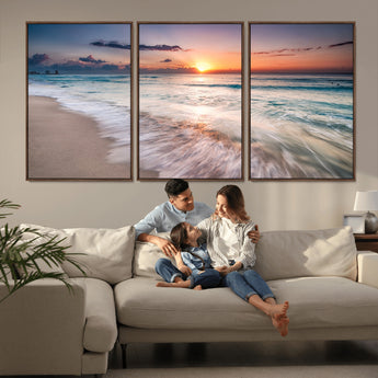 71849-MGV-CV-36X24-Sunrise Ocean Beach Wall Art – Serene Seascape Canvas Print with Gentle Waves, Coastal Nature Decor for Bedroom, Living Room or