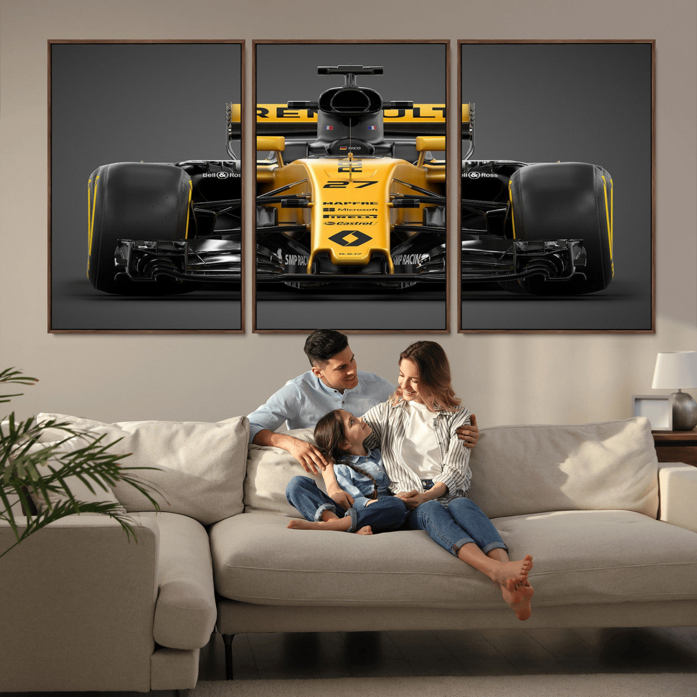 62882-MGV-CV-36X24-Renault F1 Racing Car Print - High-Performance Formula 1 Motorsport Wall Art, Perfect Gift for Racing Fans and Car Enthusiasts