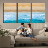 43046-MGV-CV-36X24-Aerial Beach Wall Art – Serene Ocean Waves & Sandy Shore Canvas Print, Coastal Home Decor for Living Room, Bedroom or Office
